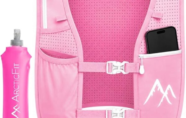 ArcticFit LED Running Vest - Adjustable Unisex Reflective Vest with Phone Holder and Storage - Lightweight and Durable Running Backpack Alternative - Hydration Vest